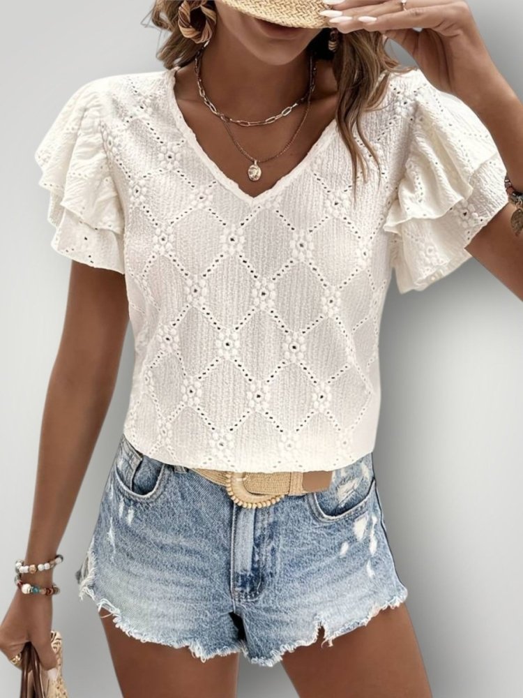 OTELIA | BLUSE MED VOLANGER - ByRiot