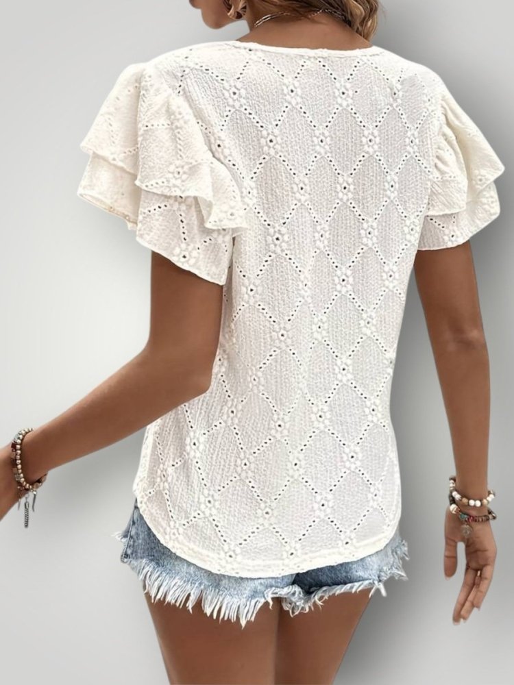OTELIA | BLUSE MED VOLANGER - ByRiot