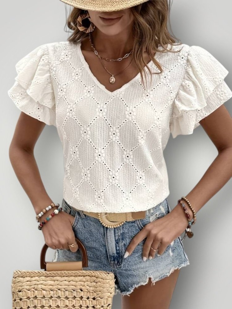 OTELIA | BLUSE MED VOLANGER - ByRiot