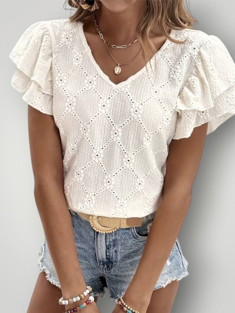 OTELIA | BLUSE MED VOLANGER - ByRiot