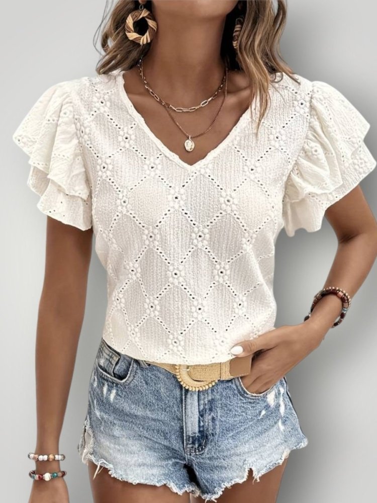 OTELIA | BLUSE MED VOLANGER - ByRiot